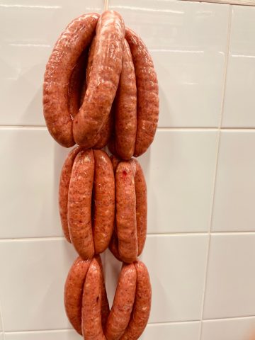 Tomato, onion, chilli sausages - 500g