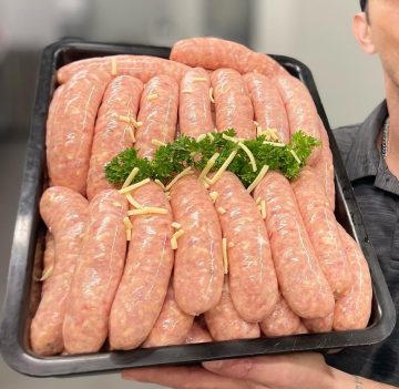 Chicken, cheese and chive sausages - 500g