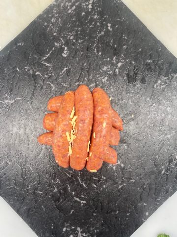 Maple, bacon, tomato and cheese sausages - 500g